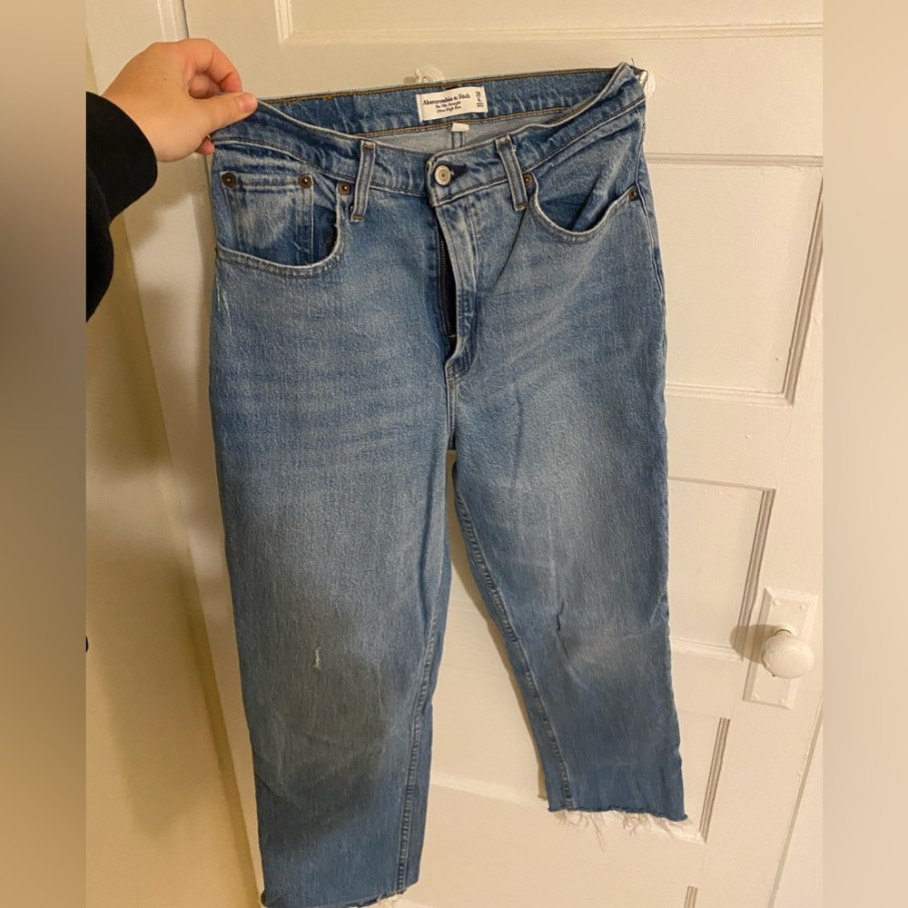 Abercrombie high rise curve love 90’s straight jeans